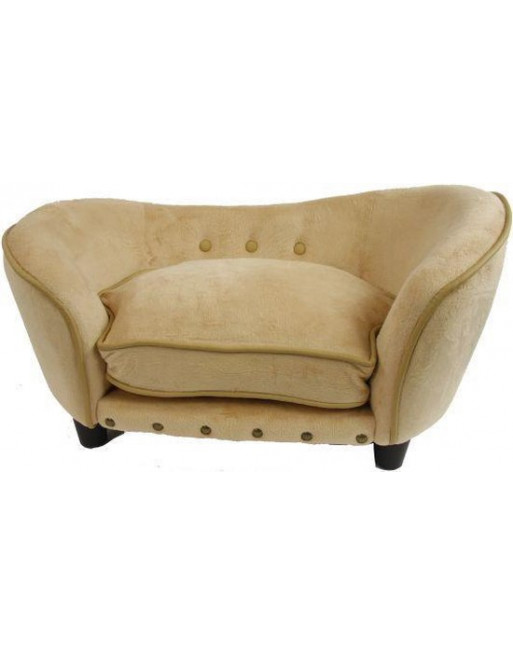 Sierlijke hondenmand/sofa uit pluche - 68 x 40.5 x 37.5 cm- Lichtbruin