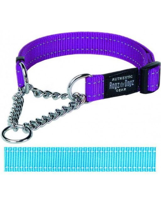 Hondenhalsband - choker - 20 mm x 34-56 cm - Lichtblauw